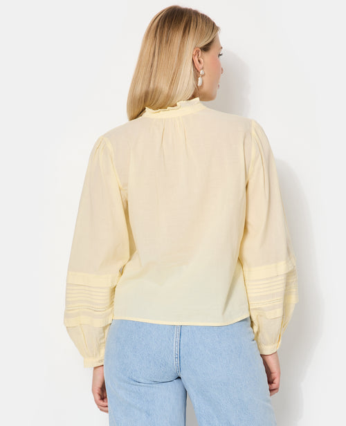 Blouse col volanté avec plis et dentelle - PIMKIE - 6