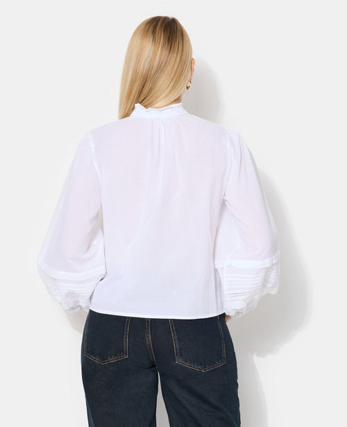 Blouse col volanté avec plis et dentelle - PIMKIE - 6