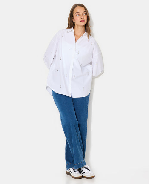 Chemise oversize avec strass devant - PIMKIE - 7
