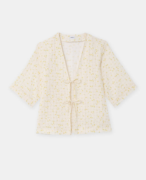 Chemise avec nouettes motif fleurs - PIMKIE - 4