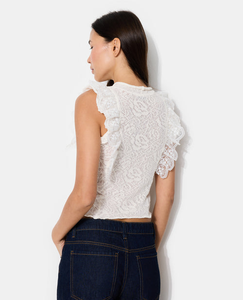 Top en maille ajourée avec dentelle - PIMKIE - 6