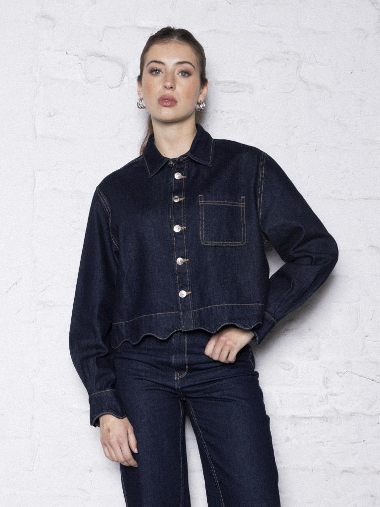 Chemise De Spectacle équestre Animo Manches Longues Bleu Marine - Taille 40 (M) - Comme Neuve