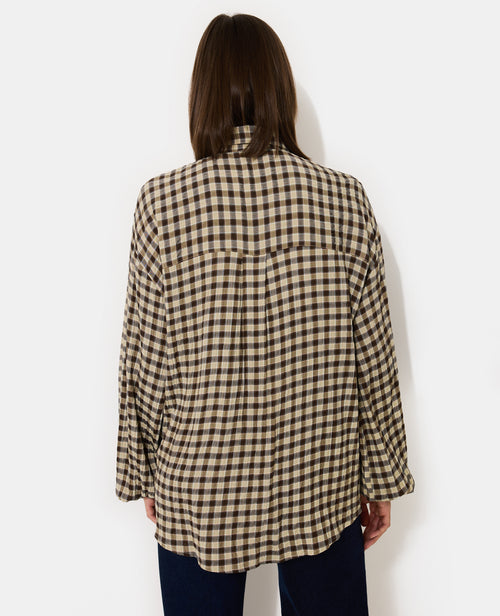 Chemise oversize en tissu gaufré motif carreaux - PIMKIE - 6