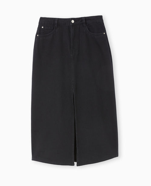 Jupe longue en jean avec fentes - PIMKIE - 4