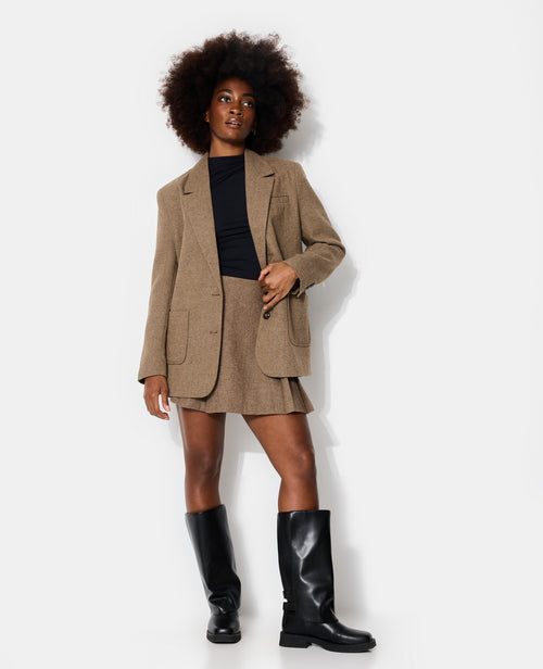 Jupe courte plissée motif chevrons - PIMKIE - 3