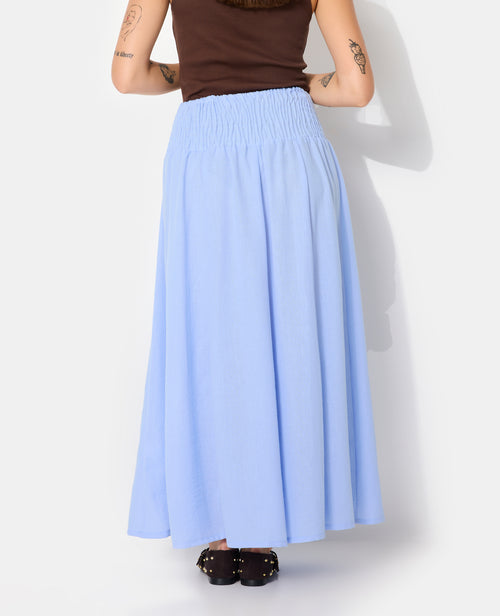 Jupe longue et évasée avec ceinture smock - PIMKIE - 6