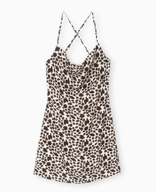Robe courte fines bretelles motif léopard - PIMKIE - 4