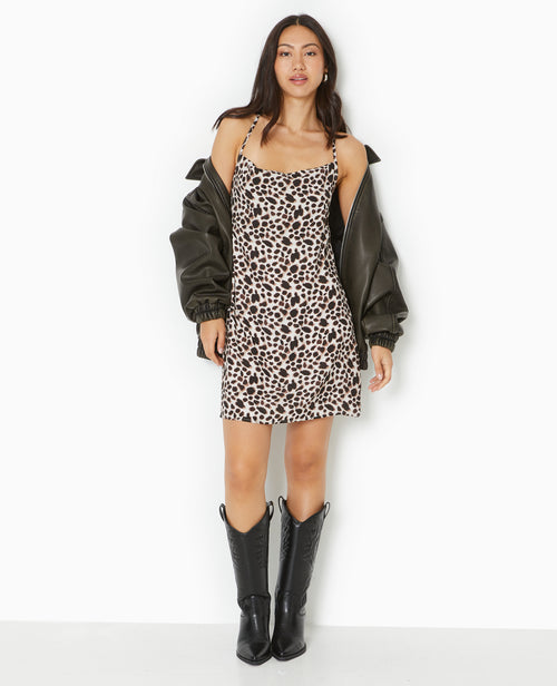 Robe courte fines bretelles motif léopard - PIMKIE - 8