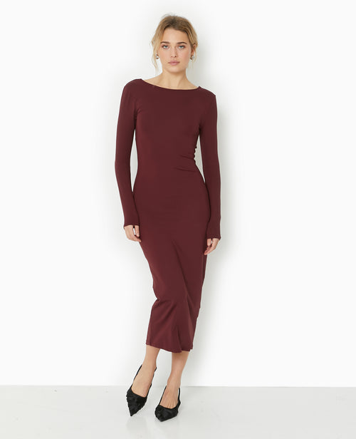 Robe longue en maille stretch dos ouvert - PIMKIE - 5