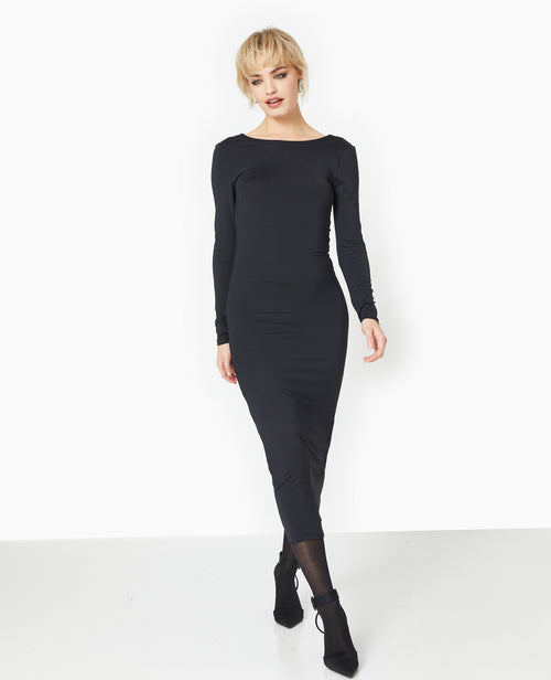 Robe longue en maille stretch dos ouvert - PIMKIE - 1