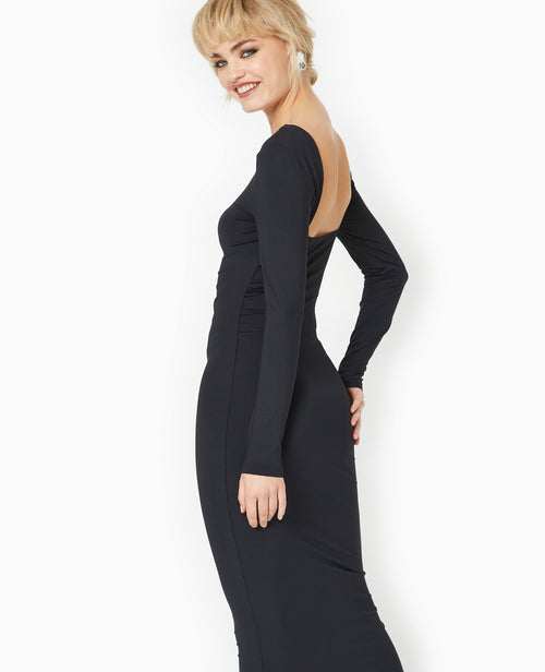 Robe longue en maille stretch dos ouvert - PIMKIE - 2