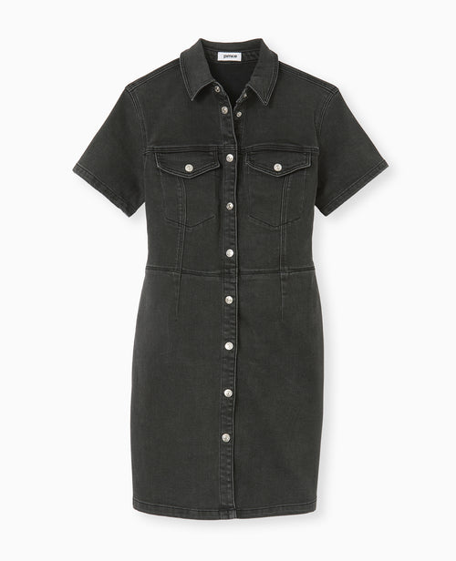 Robe courte boutonnée en jean stretch - PIMKIE - 4