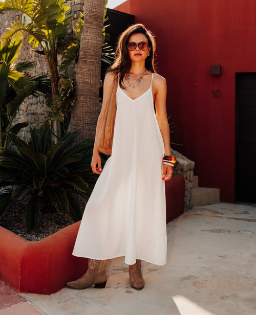 Robe longue en tissu gaufré et rayé - PIMKIE - 1