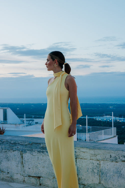 Robe longue et moulante asymétrique avec foulard - PIMKIE - 1