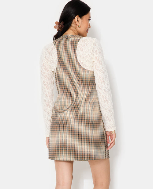 Robe courte larges emmanchures motif carreaux - PIMKIE - 6