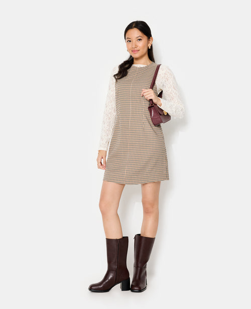 Robe courte larges emmanchures motif carreaux - PIMKIE - 7