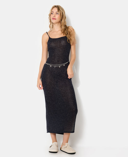 Robe longue laçage dos en maille avec fils lurex - PIMKIE - 3