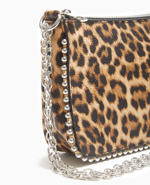 Sac pochette motif léopard avec chaînette et clous - PIMKIE - 3