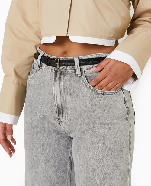 Ceinture fine effet croco - PIMKIE - 2