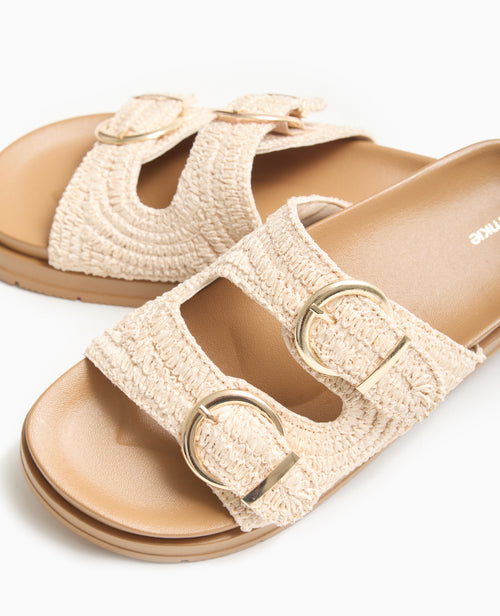 Mules plates en raphia 2 brides - PIMKIE - 4