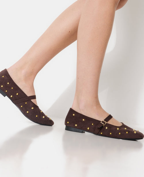 Ballerines en suédine avec clous et bride - PIMKIE - 2