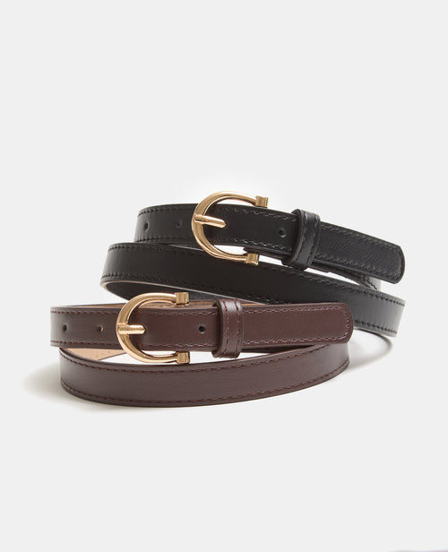 Lot de 2 ceintures fines en simili - PIMKIE - 1