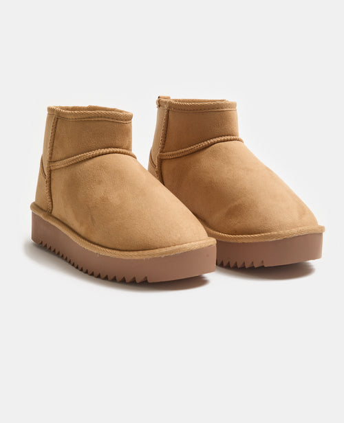 Bottes courtes fourrées en suédine - PIMKIE - 1
