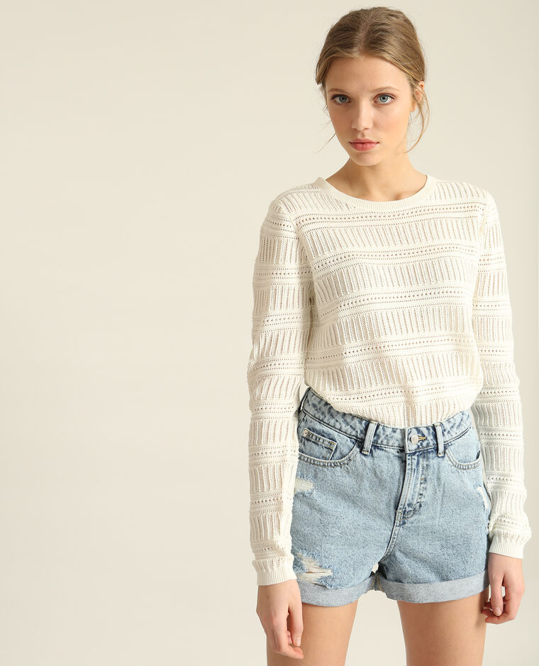 Pull ajourÃ© blanc cassÃ©