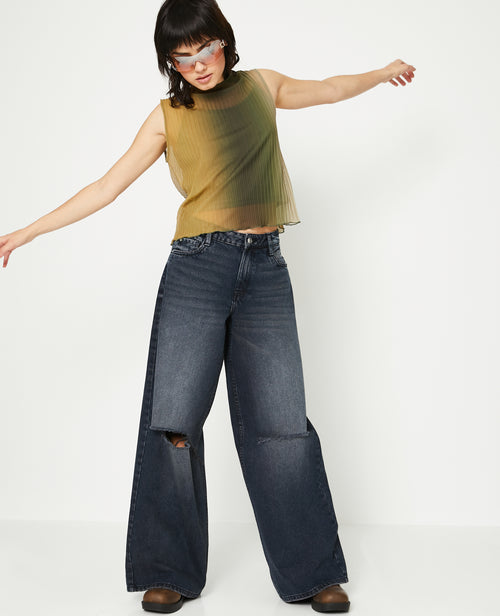 Jean baggy destroy taille basse - PIMKIE - 1