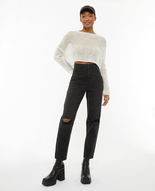 Jean mom taille haute trashé - PIMKIE - 1