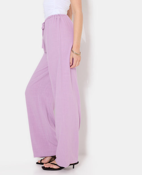 Pantalon large et droit avec taille élastiquée - PIMKIE - 2