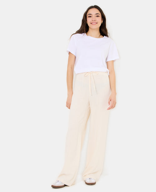 Pantalon large et droit avec taille élastiquée - PIMKIE - 1