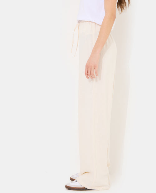 Pantalon large et droit avec taille élastiquée - PIMKIE - 2