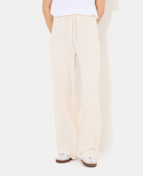 Pantalon large et droit avec taille élastiquée - PIMKIE - 5