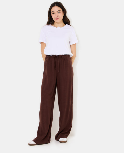 Pantalon large et droit avec taille élastiquée - PIMKIE - 1