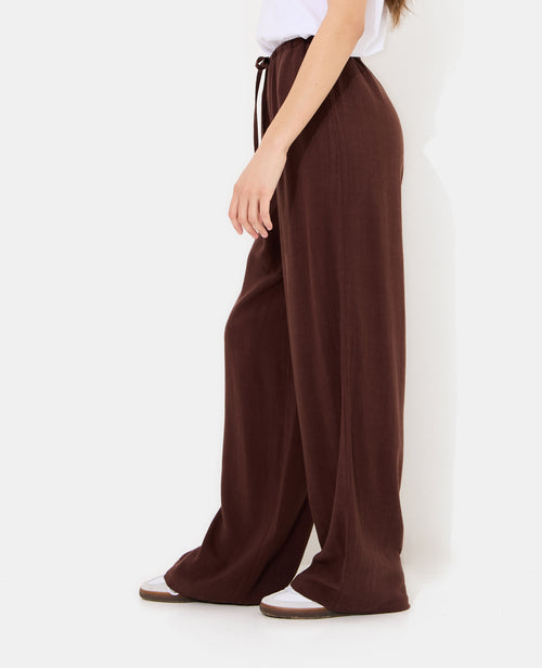 Pantalon large et droit avec taille élastiquée - PIMKIE - 2