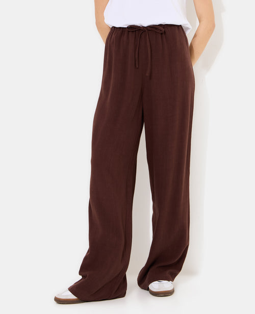 Pantalon large et droit avec taille élastiquée - PIMKIE - 5