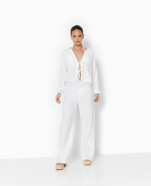 Pantalon large en gaze de coton - PIMKIE - 1