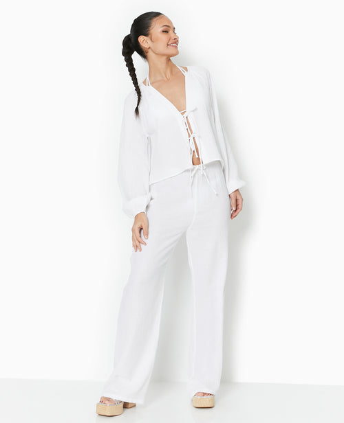 Pantalon large en gaze de coton - PIMKIE - 2