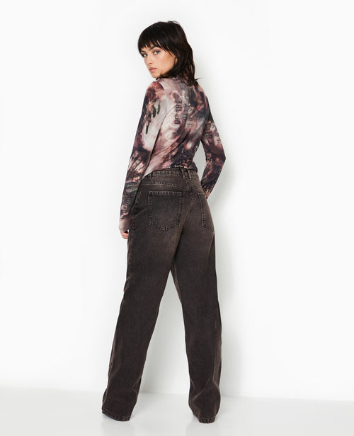 Jean wide taille haute effet dirty - PIMKIE - 1