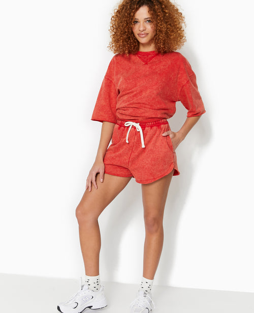 Short en molleton délavé acid wash - PIMKIE - 1