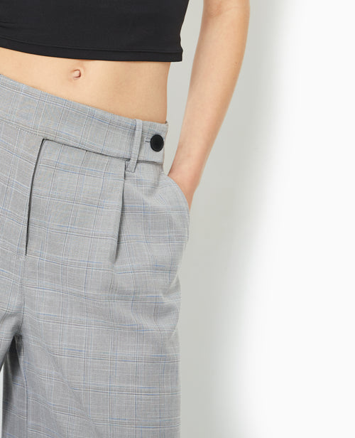 Pantalon large taille haute motif carreaux - PIMKIE - 2
