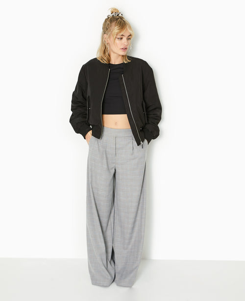 Pantalon large taille haute motif carreaux - PIMKIE - 7