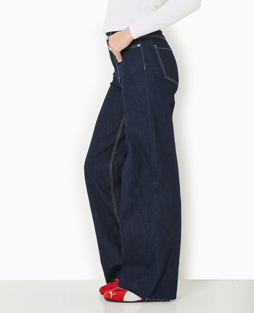 J71-1 / Jean wide taille haute avec bas coupés - PIMKIE - 2