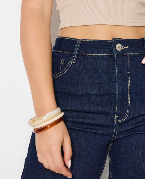 J71-1 / Jean wide taille haute avec bas coupés - PIMKIE - 3