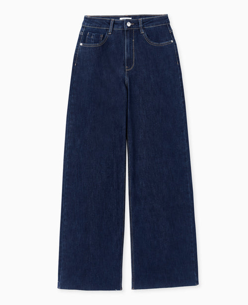 J71-1 / Jean wide taille haute avec bas coupés - PIMKIE - 4