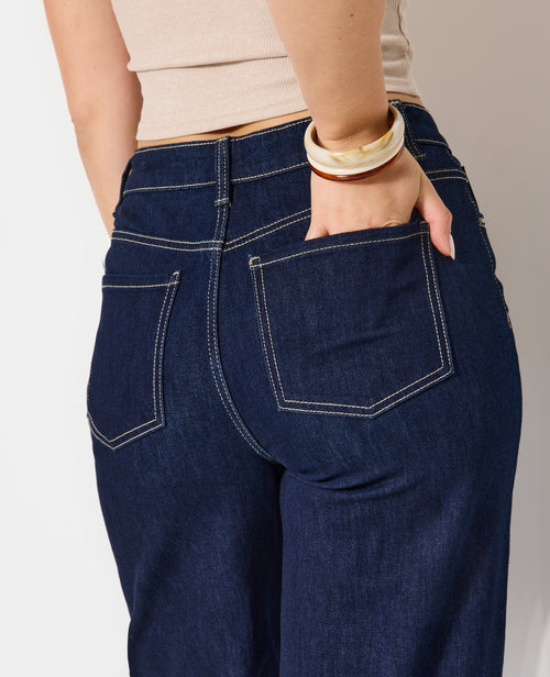 J71-1 / Jean wide taille haute avec bas coupés - PIMKIE - 7