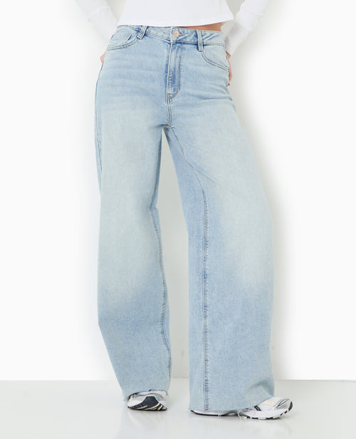 J71-1 / Jean wide taille haute bas coupés - PIMKIE - 5
