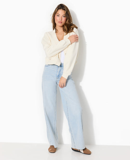 J71-1 / Jean wide taille haute avec bas coupés - PIMKIE - 3