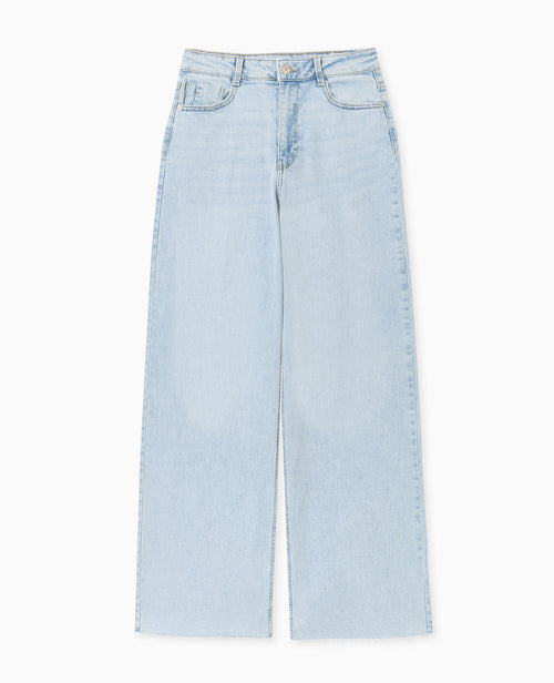 J71-1 / Jean wide taille haute avec bas coupés - PIMKIE - 4